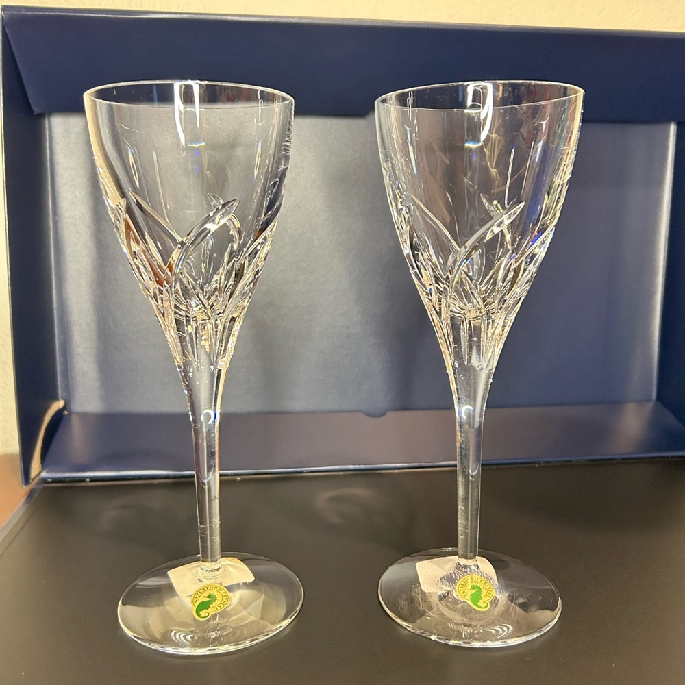 Waterford Merril Goblet lead Crystal Wine Glass Set - Picture 2 of 8